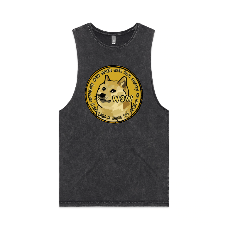 S / Black / Large Front Design Dogecoin 🚀  - Tank