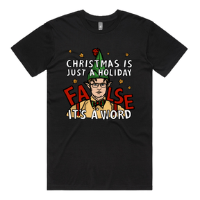 S / Black / Large Front Design Dwight Christmas 👩‍🌾🎄 - Men's T Shirt