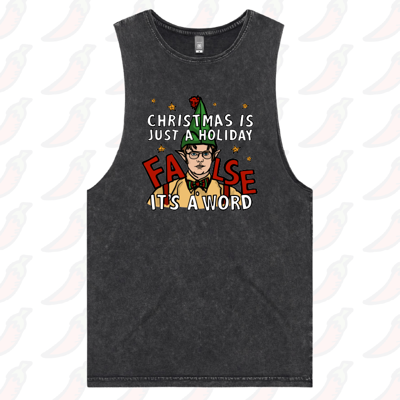 S / Black / Large Front Design Dwight Christmas 👩‍🌾🎄- Tank