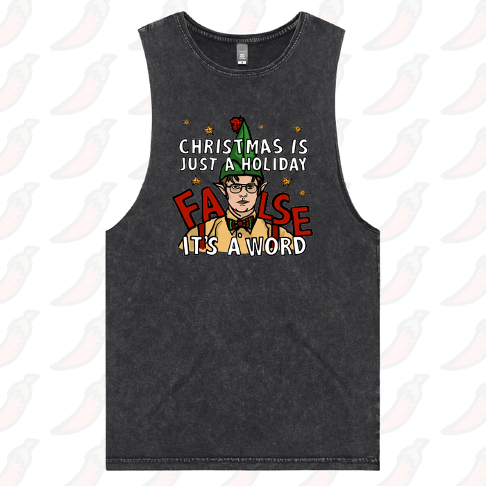 S / Black / Large Front Design Dwight Christmas 👩‍🌾🎄- Tank
