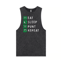 S / Black / Large Front Design Eat Sleep Punt Repeat 🏇 - Tank