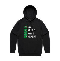 S / Black / Large Front Design Eat Sleep Punt Repeat 🏇 - Unisex Hoodie