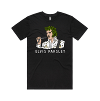 S / Black / Large Front Design Elvis Parsley 🌿 - Men's T Shirt