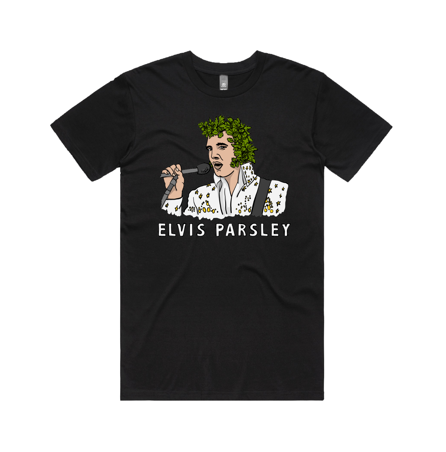 S / Black / Large Front Design Elvis Parsley 🌿 - Men's T Shirt