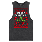 S / Black / Large Front Design Filthy Animal Christmas 🎅 – Tank