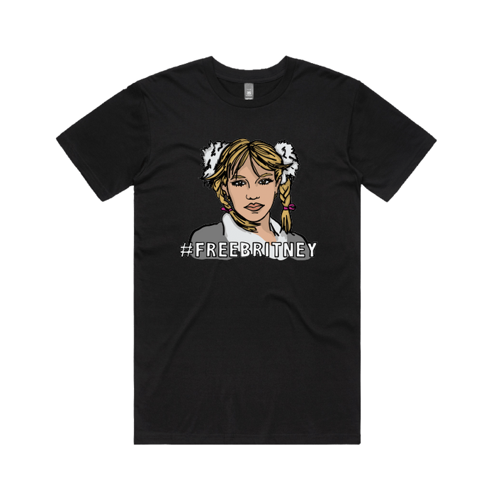 S / Black / Large Front Design Free Britney 🎤 - Men's T Shirt