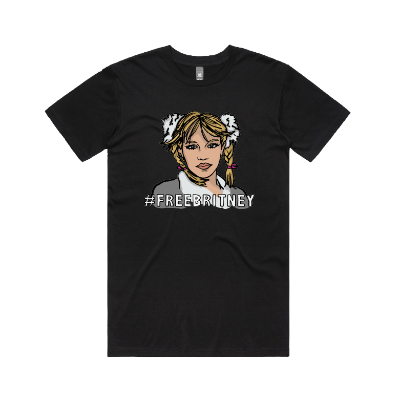 S / Black / Large Front Design Free Britney 🎤 - Men's T Shirt
