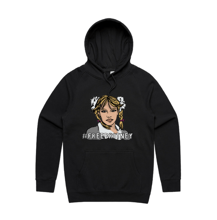 S / Black / Large Front Design FREE BRITNEY 🎤 - Unisex Hoodie
