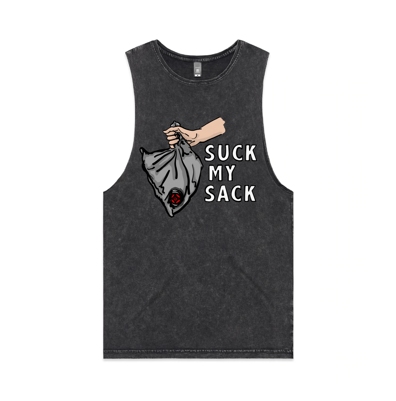 S / Black / Large Front Design Goon Sack 🍷 - Tank