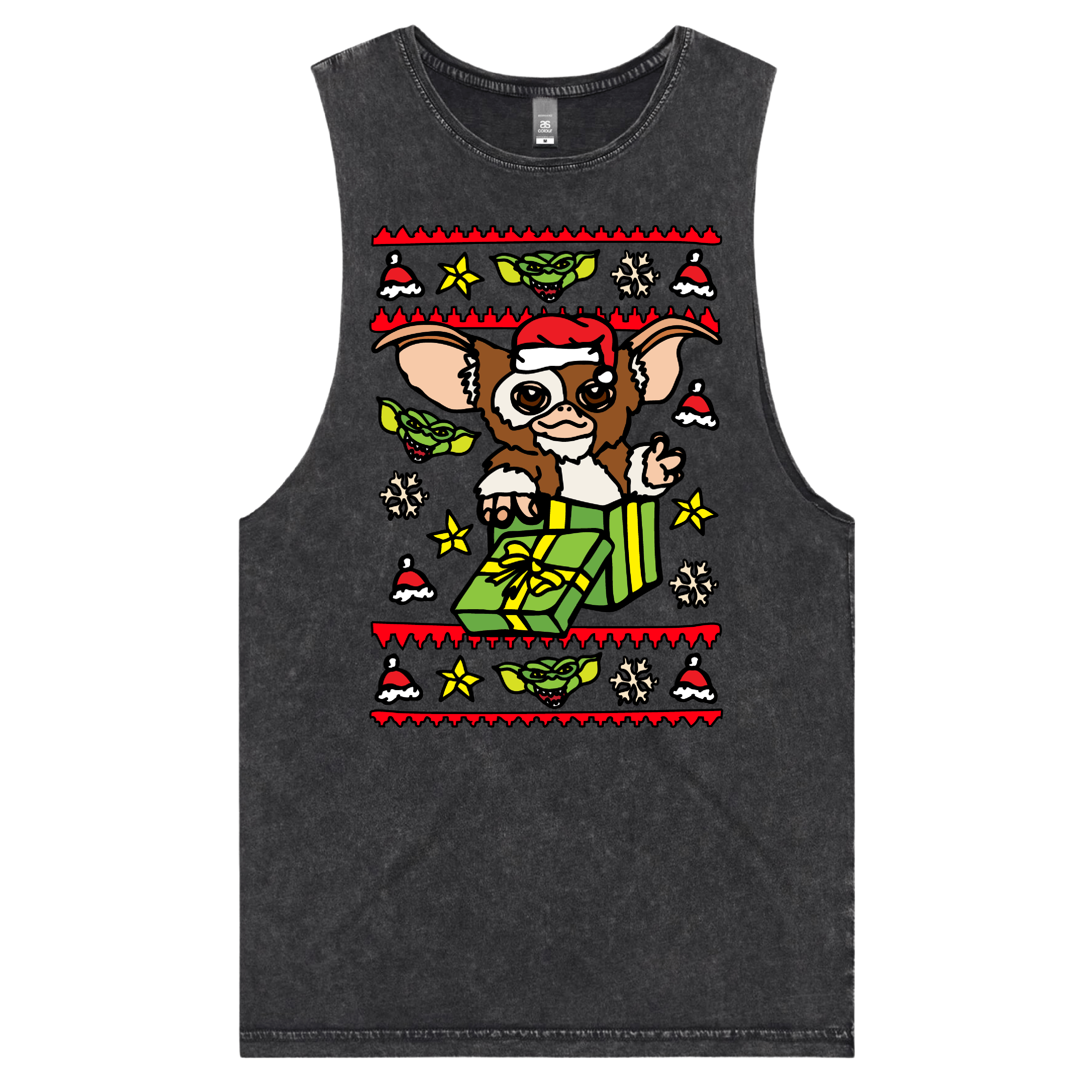 S / Black / Large Front Design Gremlins Christmas 😈🎁 – Tank