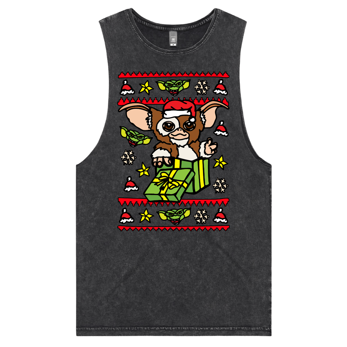 S / Black / Large Front Design Gremlins Christmas 😈🎁 – Tank
