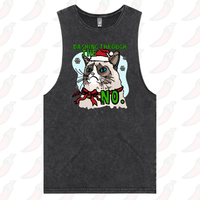 S / Black / Large Front Design Grumpy Cat Christmas 😾🎄 - Tank