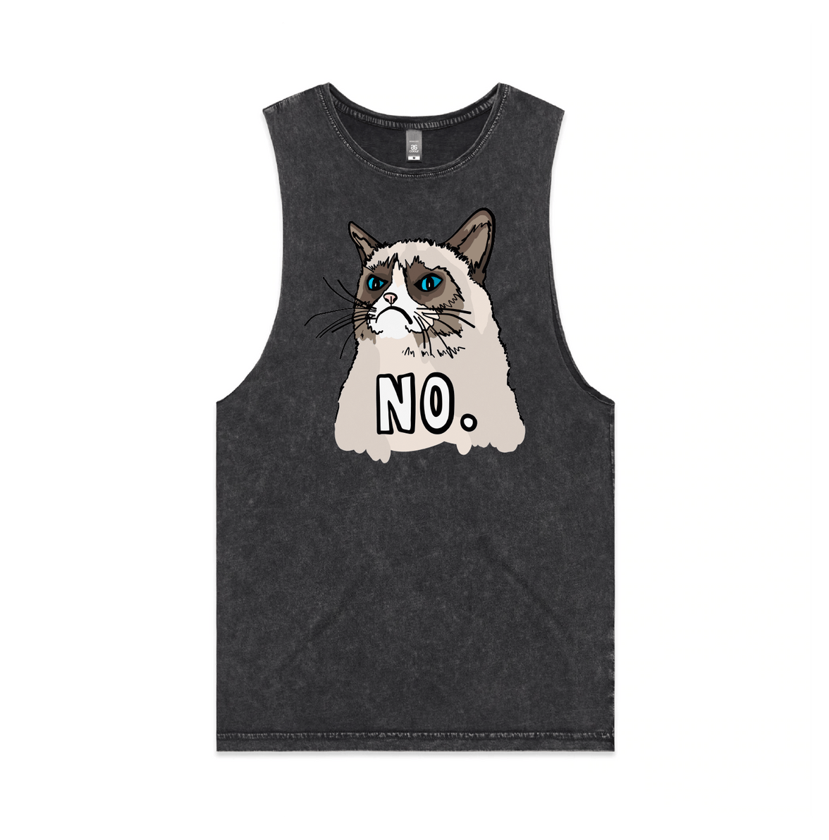 S / Black / Large Front Design Grumpy Cat 😾 - Tank