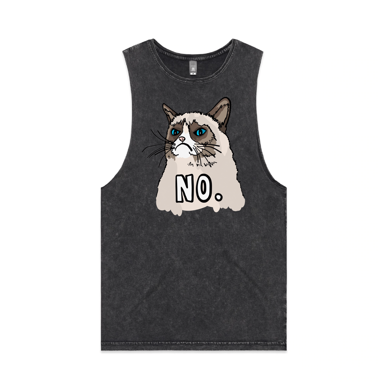 S / Black / Large Front Design Grumpy Cat 😾 - Tank