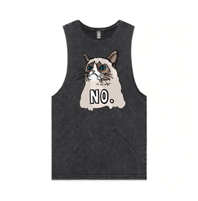 S / Black / Large Front Design Grumpy Cat 😾 - Tank