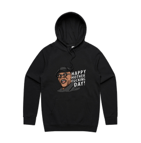 S / Black / Large Front Design Happy Mother-F**king Day 💐 - Unisex Hoodie