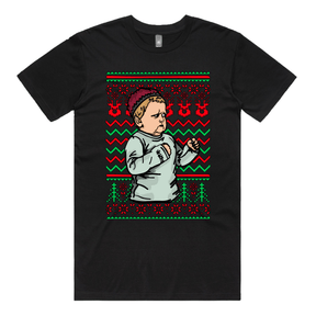 S / Black / Large Front Design Hasbulla Christmas 🥊🎄 – Men's T Shirt