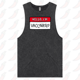 S / Black / Large Front Design Hello, I'm Vaccinated 👋 - Tank