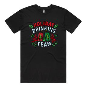 S / Black / Large Front Design Holiday Drinking Team 🍻🎄 – Men's T Shirt
