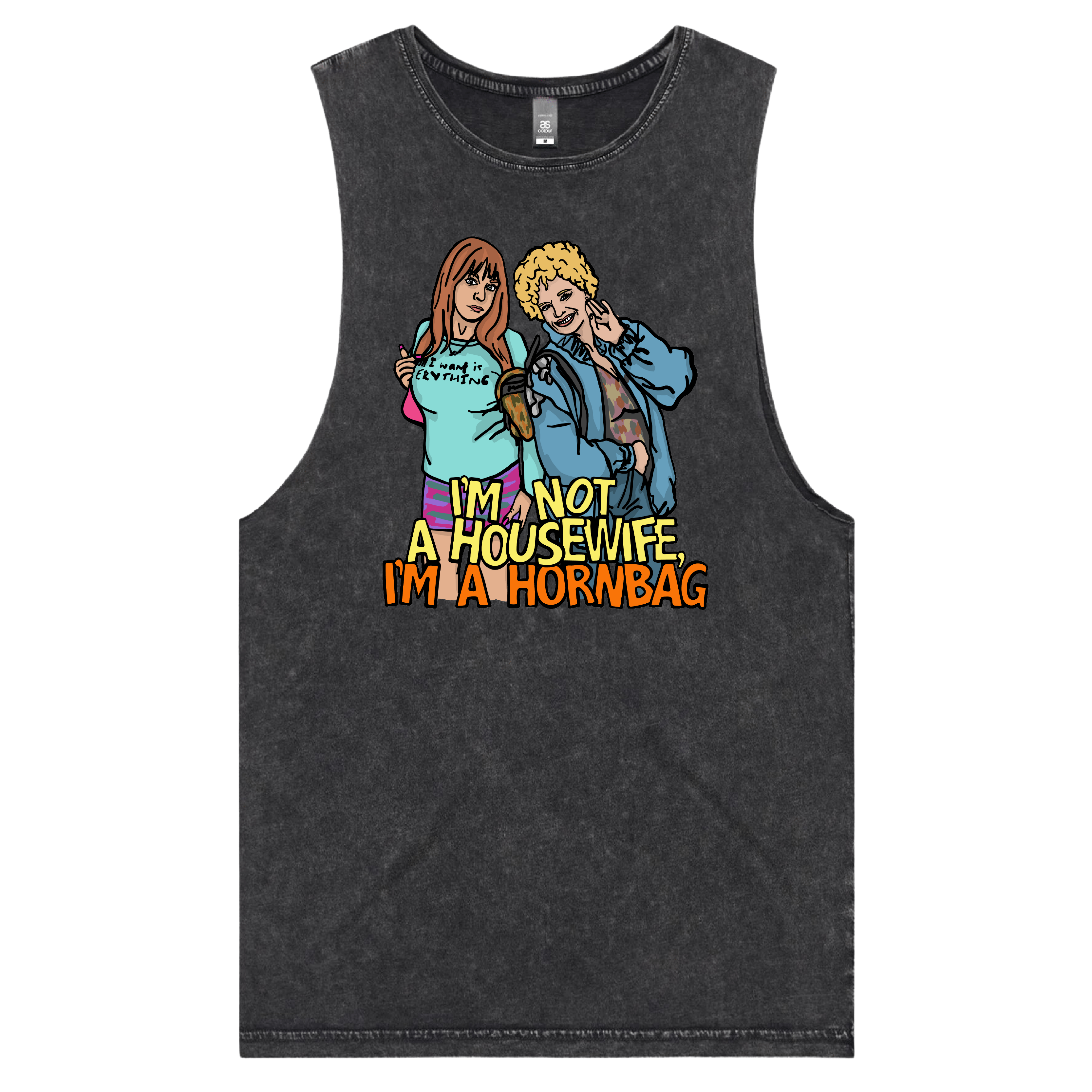 S / Black / Large Front Design Hornbag 😈 - Tank