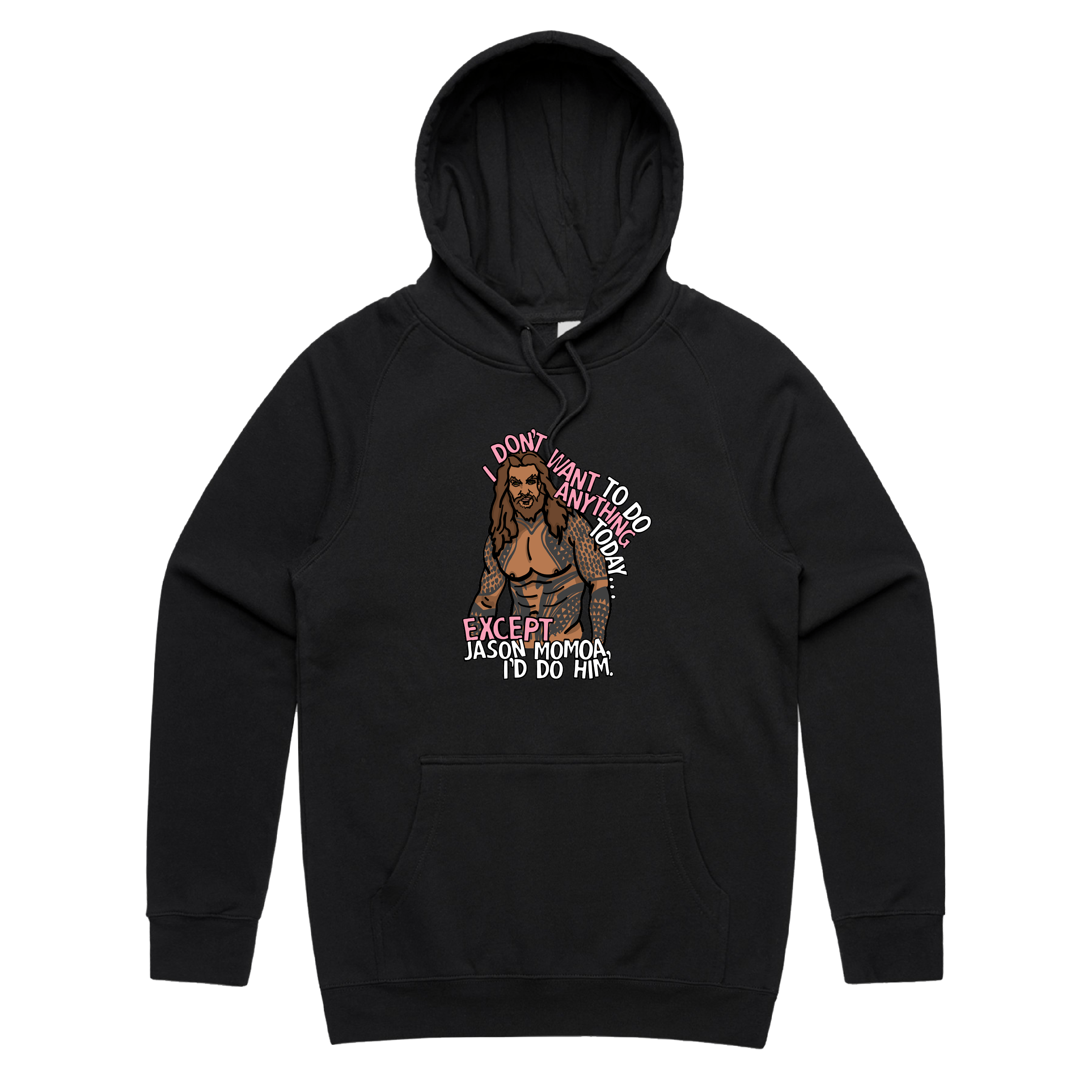 S / Black / Large Front Design I'd Do Jason Momoa 🐟 - Unisex Hoodie