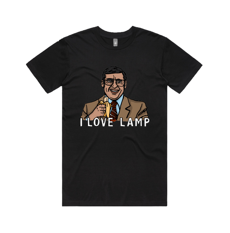 S / Black / Large Front Design I Love Lamp ❤️ - Men's T Shirt