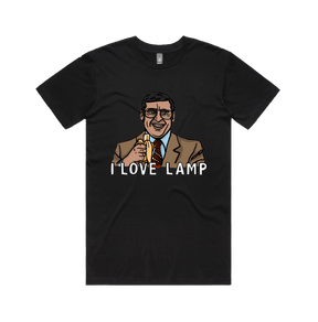 S / Black / Large Front Design I Love Lamp ❤️ - Men's T Shirt