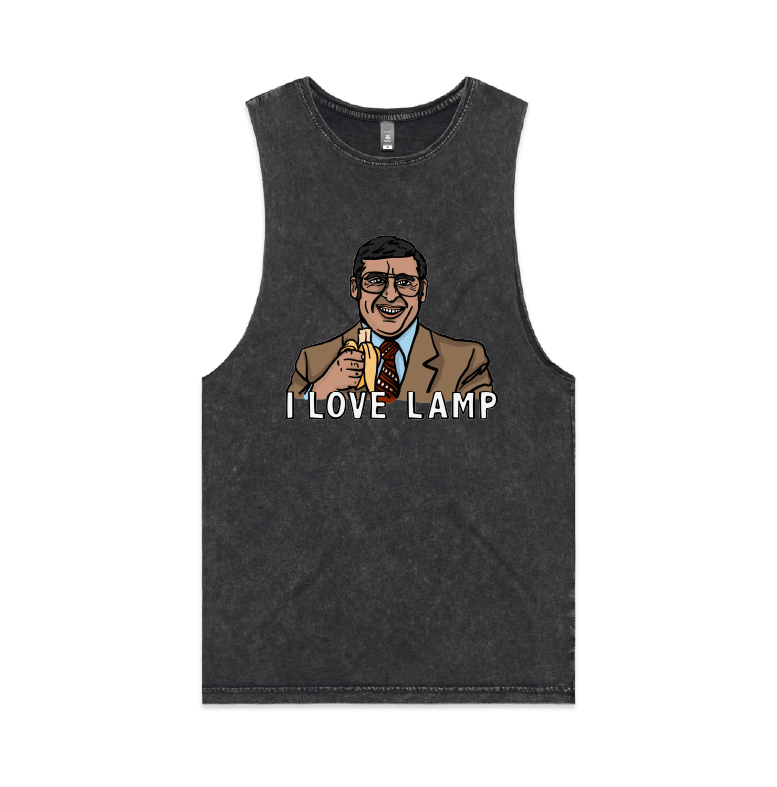 S / Black / Large Front Design I Love Lamp ❤️ - Tank