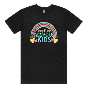 S / Black / Large Front Design I Love My A$$hole Kids ❤️💢 - Men's T Shirt
