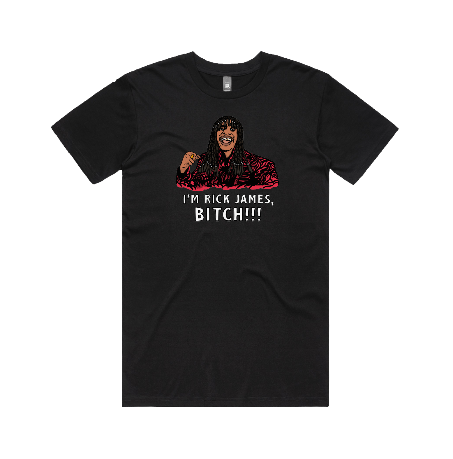 S / Black / Large Front Design I'm Rick James ✋🏾 - Men's T Shirt