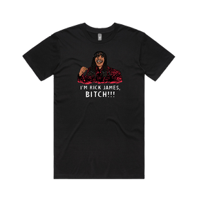 S / Black / Large Front Design I'm Rick James ✋🏾 - Men's T Shirt