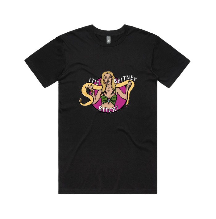 S / Black / Large Front Design It's Britney 🐍 - Men's T Shirt