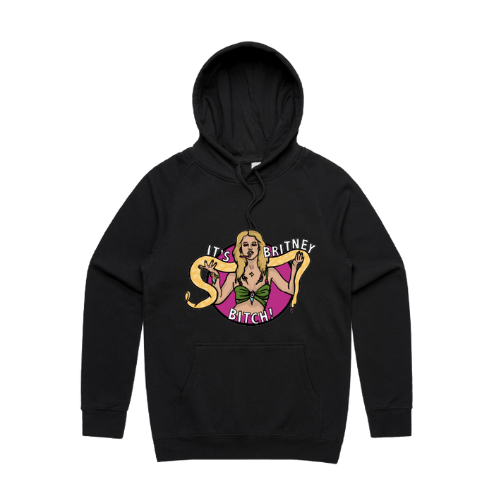 S / Black / Large Front Design It's Britney 🐍 - Unisex Hoodie