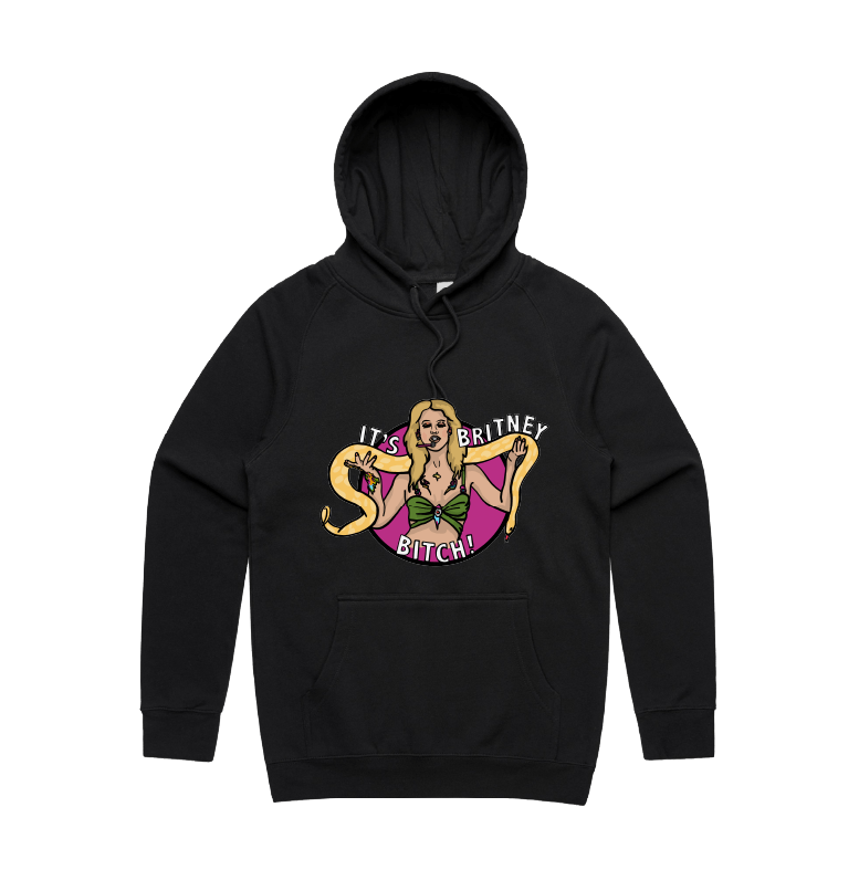 S / Black / Large Front Design It's Britney 🐍 - Unisex Hoodie