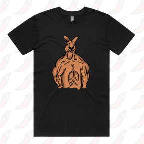 S / Black / Large Front Design Jacked Kangaroo 🦘 - Men's T Shirt