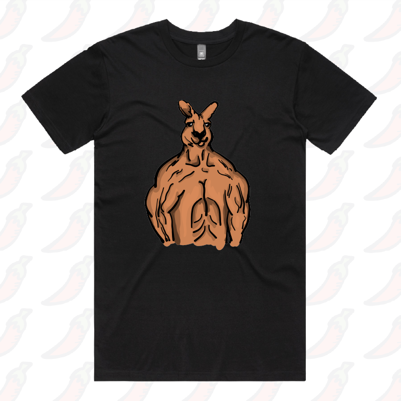 S / Black / Large Front Design Jacked Kangaroo 🦘 - Men's T Shirt