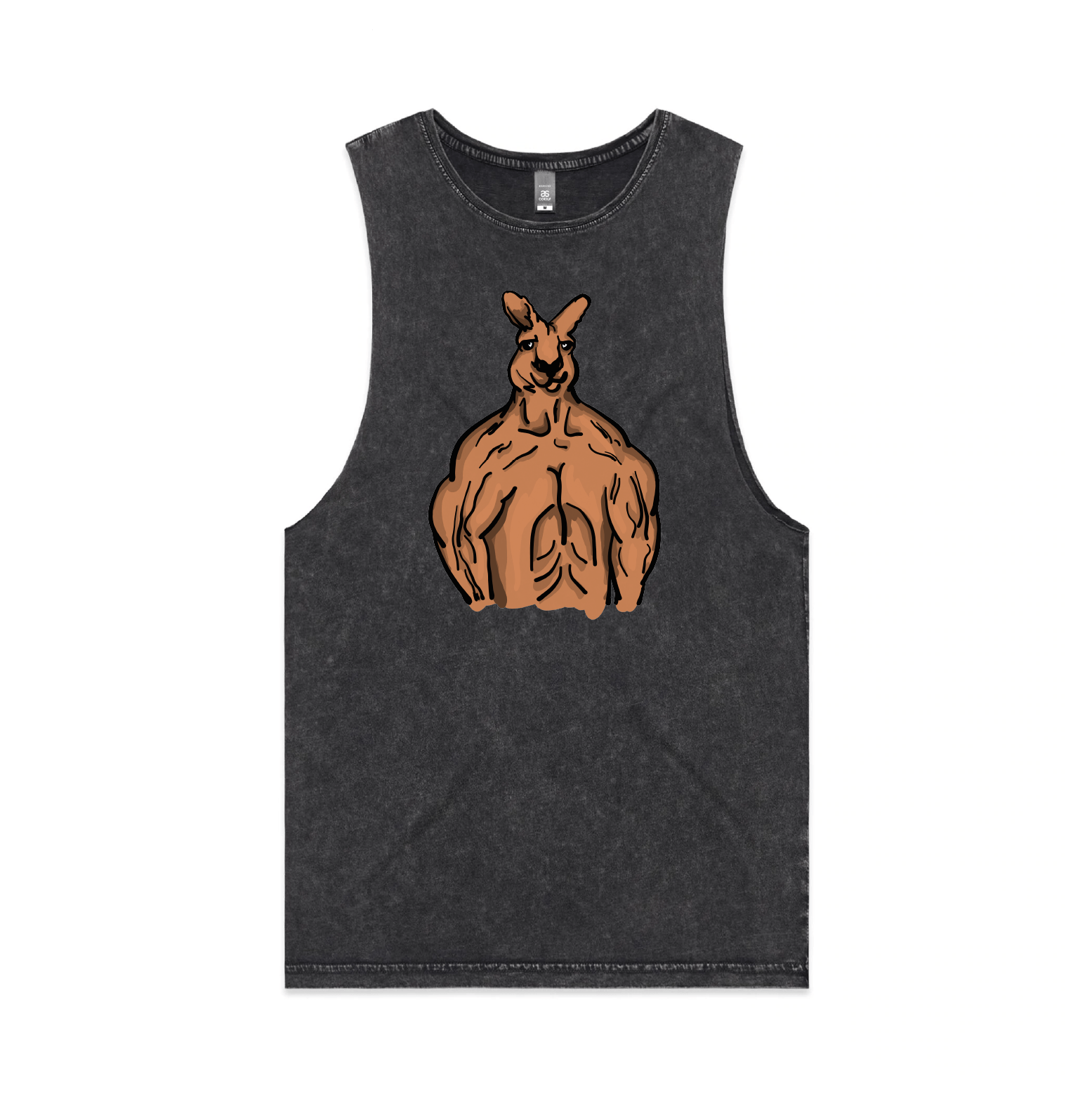 S / Black / Large Front Design Jacked Kangaroo 🦘 - Tank