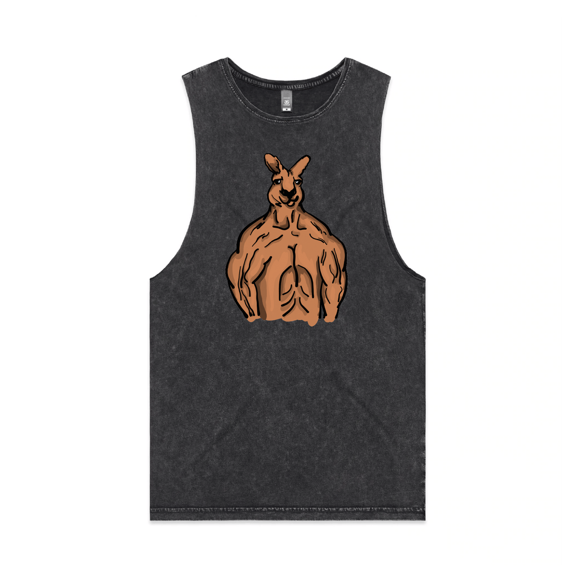 S / Black / Large Front Design Jacked Kangaroo 🦘 - Tank