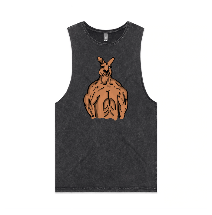 S / Black / Large Front Design Jacked Kangaroo 🦘 - Tank