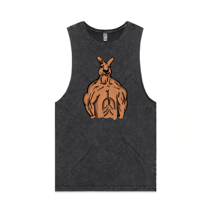 S / Black / Large Front Design Jacked Kangaroo 🦘 - Tank