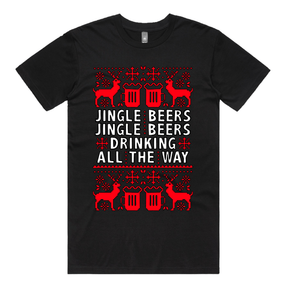 S / Black / Large Front Design Jingle Beers 🔔🍻 – Men's T Shirt