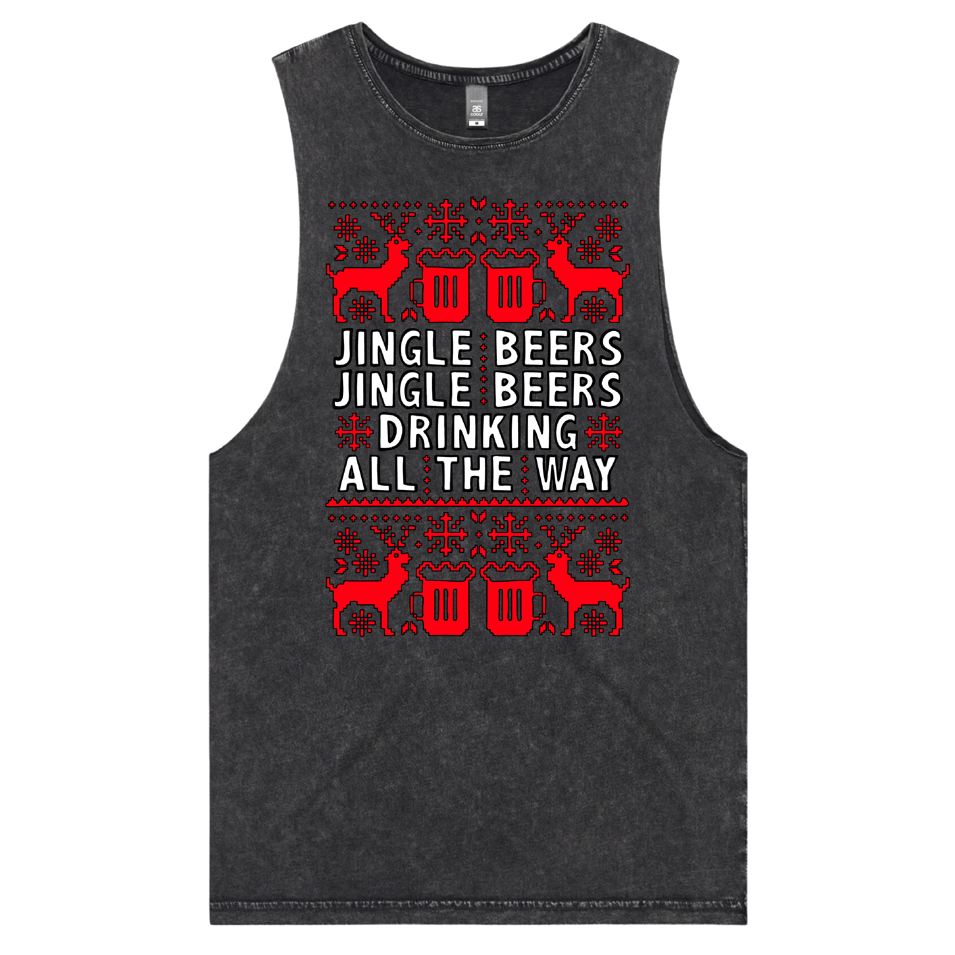 S / Black / Large Front Design Jingle Beers 🔔🍻 – Tank