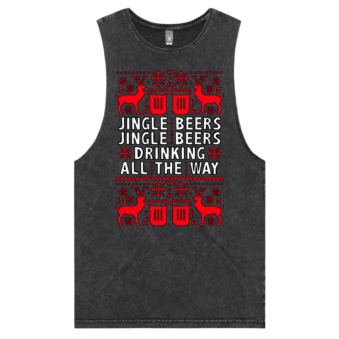 S / Black / Large Front Design Jingle Beers 🔔🍻 – Tank