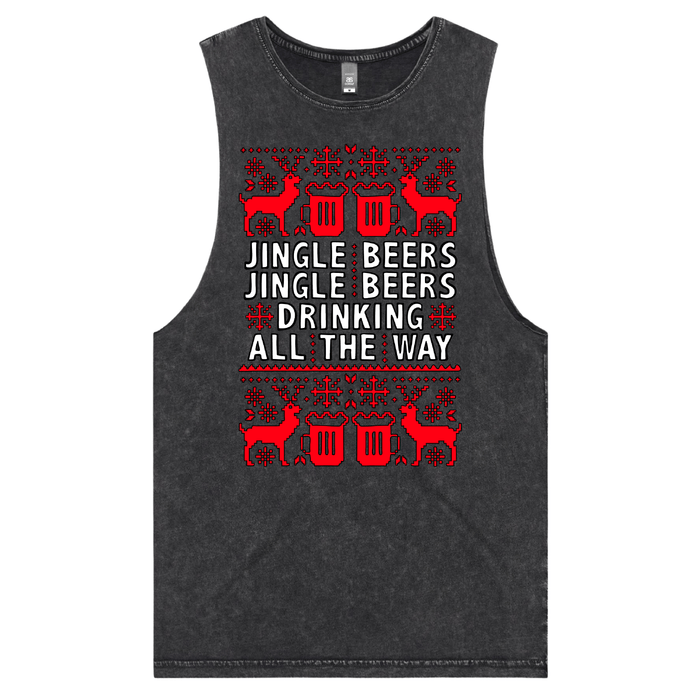 S / Black / Large Front Design Jingle Beers 🔔🍻 – Tank
