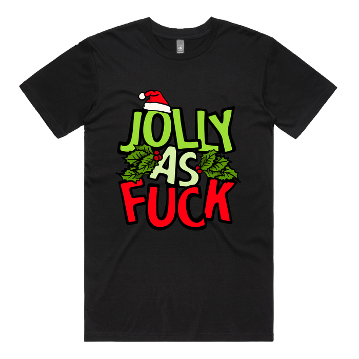S / Black / Large Front Design Jolly As 🎄🌟 – Men's T Shirt