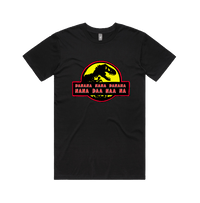 S / Black / Large Front Design Jurassic Park Theme 🦕 - Men's T Shirt