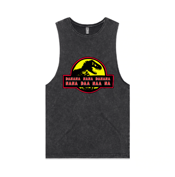 S / Black / Large Front Design Jurassic Park Theme 🦕 - Tank