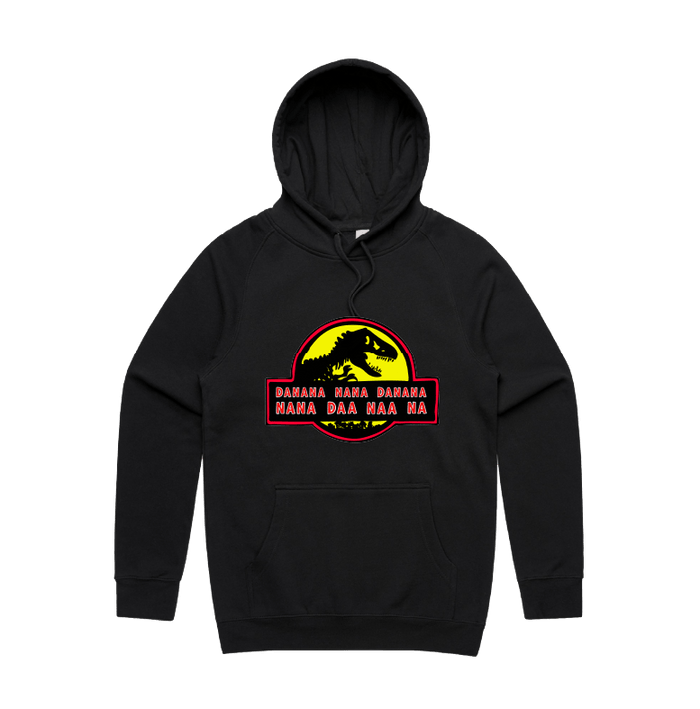 S / Black / Large Front Design Jurassic Park Theme 🦕 - Unisex Hoodie