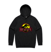 S / Black / Large Front Design Jurassic Park Theme 🦕 - Unisex Hoodie