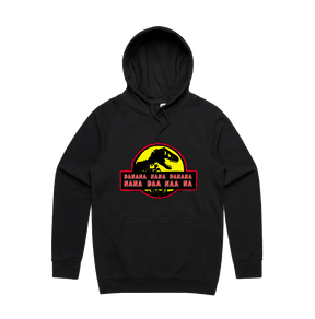 S / Black / Large Front Design Jurassic Park Theme 🦕 - Unisex Hoodie
